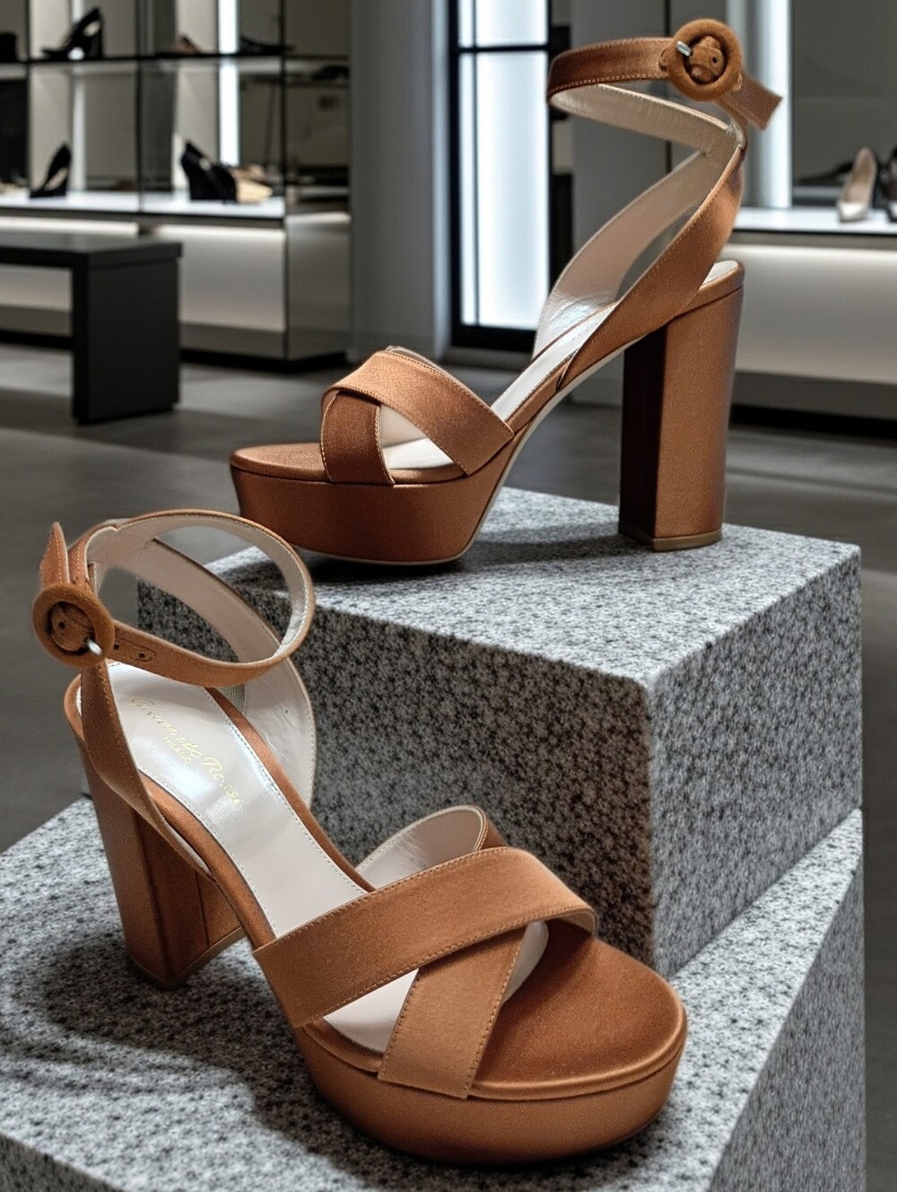 Gianvito Rossi Sabrini Satin Heeled Sandals Women's Sz EU 37 USA 6.5 $995 🆕